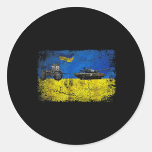 I Stand With Ukraine Funny Ukrainian Farmer Steals Classic Round Sticker