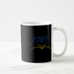 I Stand With Ukraine Heart Hand In Colors Of Ukrai Coffee Mug
