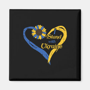 I Stand With Ukraine Heart Sunflower Ukrainian Wom Magnet