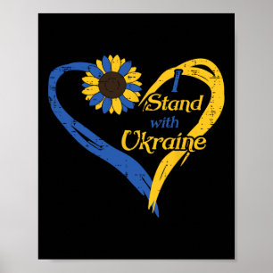 I Stand With Ukraine Heart Sunflower Ukrainian Wom Poster