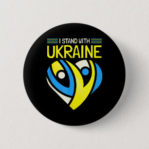 I Stand With Ukraine I Stand For Peace Anti-war Uk 6 Cm Round Badge