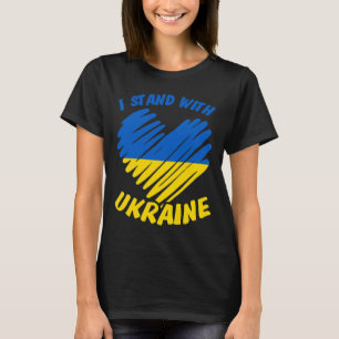 I Stand With Ukraine I Ukrainian Flag Blue Yellow T-Shirt