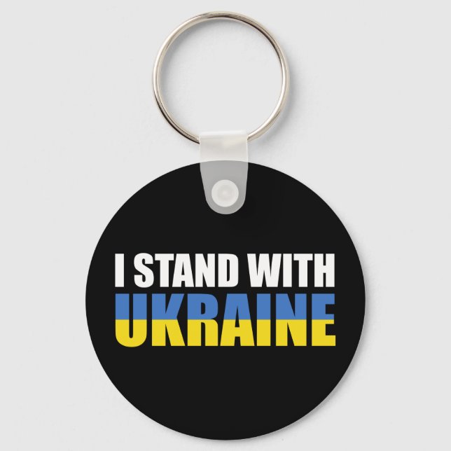 I Stand With Ukraine Key Ring (Front)