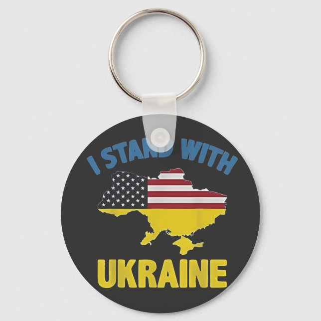 I Stand with Ukraine  Key Ring (Front)