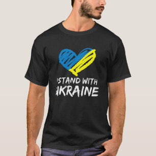 I Stand With Ukraine Love Heart Shape Ukrainian T-Shirt