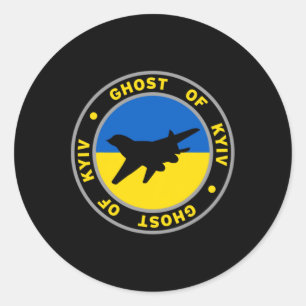 I Stand With Ukraine Lover Hero Of Kiev The Ghost Classic Round Sticker