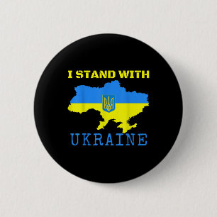 I Stand With Ukraine Map End Ukrainian Flag Stop W 6 Cm Round Badge