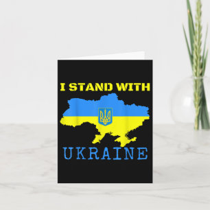 I Stand With Ukraine Map End Ukrainian Flag Stop W Card