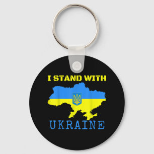 I Stand With Ukraine Map End Ukrainian Flag Stop W Key Ring