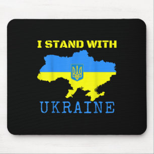 I Stand With Ukraine Map End Ukrainian Flag Stop W Mouse Pad