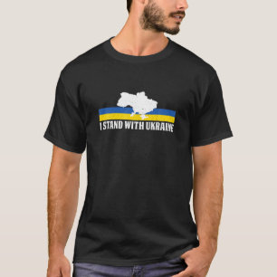 I Stand With Ukraine Map Flag Ukrainian T-Shirt