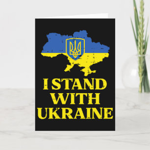 I Stand With Ukraine Map Ukrainian Support Women M Card