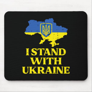 I Stand With Ukraine Map Ukrainian Support Women M Mouse Pad