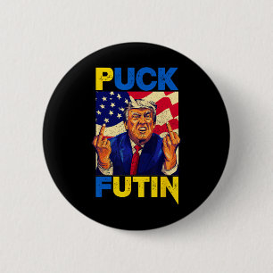I Stand With Ukraine Meme Trump Puck Futin Vintage 6 Cm Round Badge