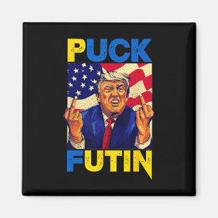 I Stand With Ukraine Meme Trump Puck Futin Vintage Magnet