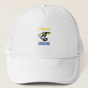 I Stand With Ukraine – Peace Dove Design Trucker Hat