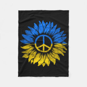 I Stand With Ukraine Peace Sunflower Ukraine Suppo Fleece Blanket