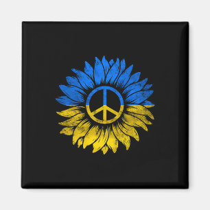 I Stand With Ukraine Peace Sunflower Ukraine Suppo Magnet
