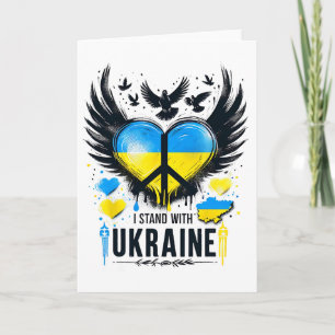 I Stand With Ukraine Peace Ukrainian Flag Vintage Card
