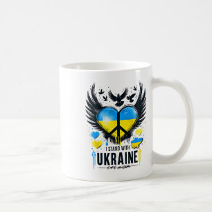I Stand With Ukraine Peace Ukrainian Flag Vintage Coffee Mug