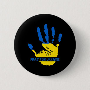 I Stand With Ukraine Pray For Ukraine 6 Cm Round Badge