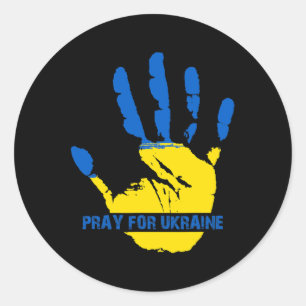 I Stand With Ukraine Pray For Ukraine  Classic Round Sticker