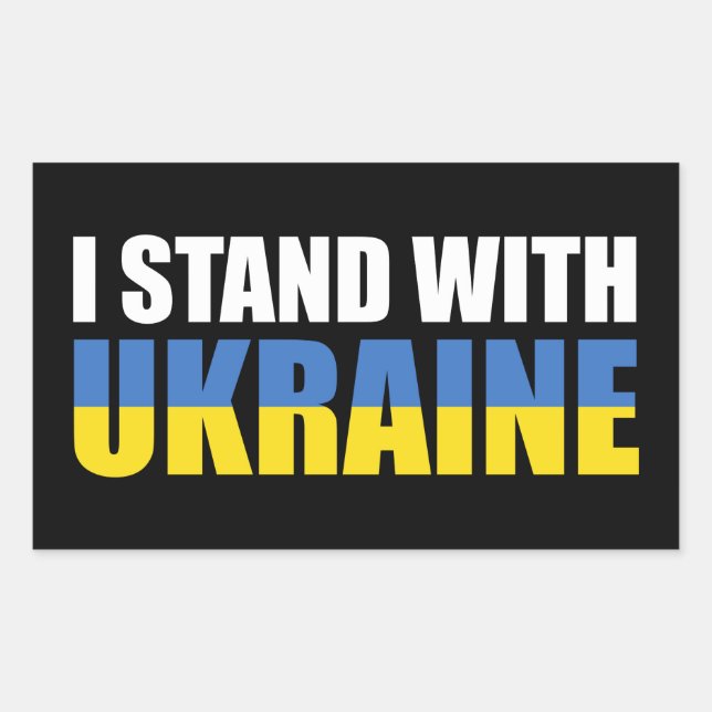 I Stand With Ukraine Rectangular Sticker (Front)