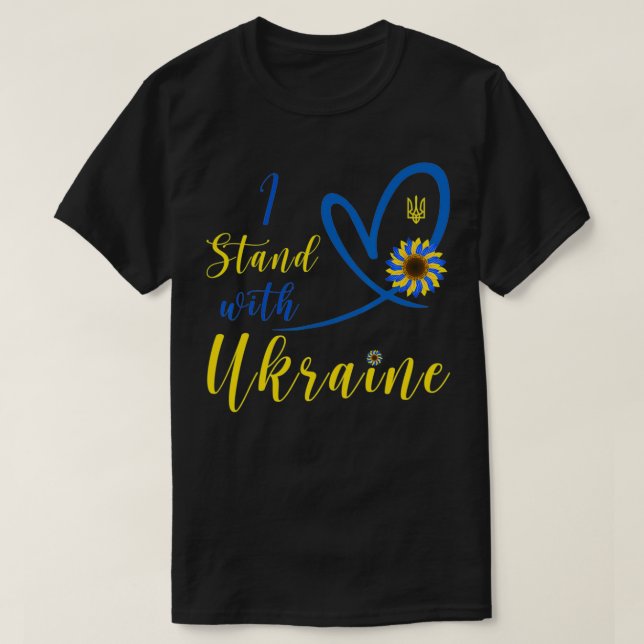 I Stand With Ukraine shirt Heart Sunflower Flag Sy (Design Front)