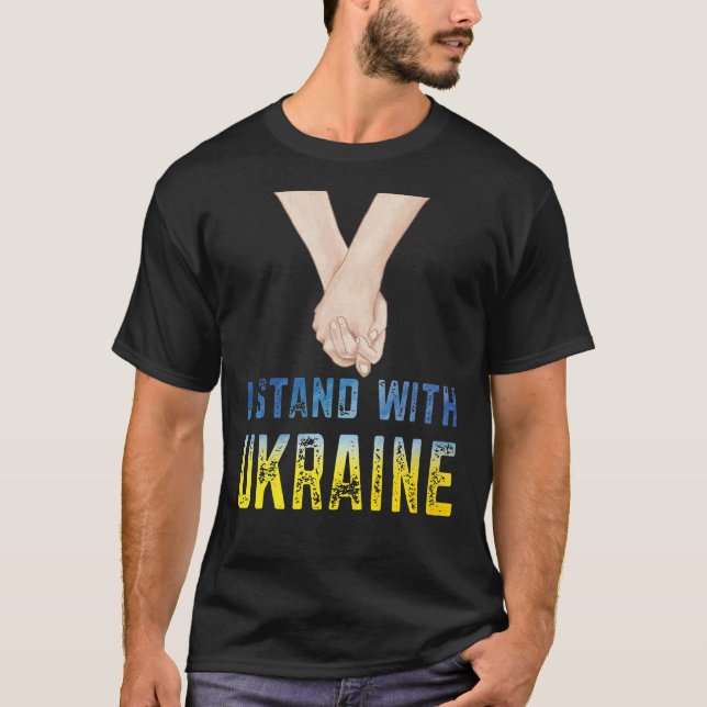 I Stand With Ukraine Shirt Support Ukraine Flag (Front)