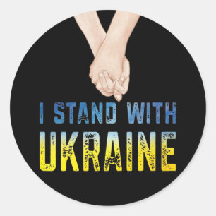 I Stand With Ukraine Shirt Support Ukraine Flag Classic Round Sticker