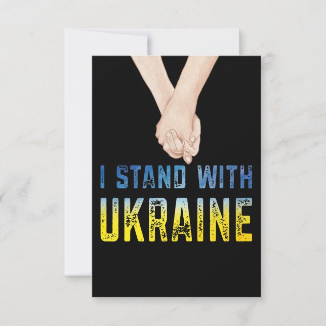 I Stand With Ukraine Shirt Support Ukraine Flag RSVP Card (Front)