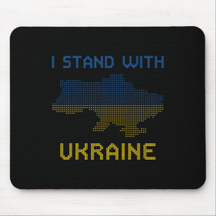I Stand With Ukraine Shirt Ukraine Map Ukraine Fla Mouse Pad