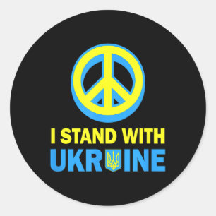 I Stand With Ukraine Shirt Ukrainian Flag No War I Classic Round Sticker