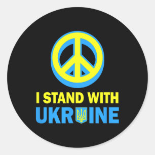 I Stand With Ukraine Shirt Ukrainian Flag No War I Classic Round Sticker
