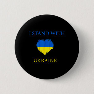 I Stand With Ukraine Shirt Ukrainian Flag Support 6 Cm Round Badge
