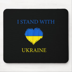 I Stand With Ukraine Shirt Ukrainian Flag Support Mouse Pad