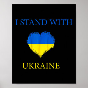 I Stand With Ukraine Shirt Ukrainian Flag Support Poster