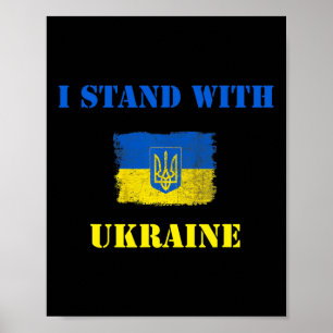 I Stand With Ukraine Shirt Ukrainian Flag Support  Poster