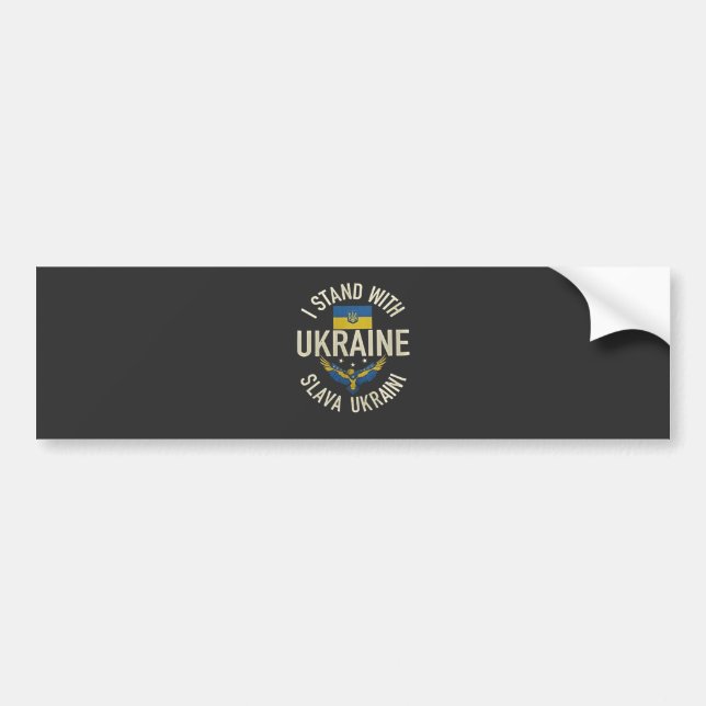 I Stand with Ukraine Slava Ukraini  Bumper Sticker (Front)