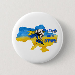 I stand with Ukraine slogan 6 Cm Round Badge