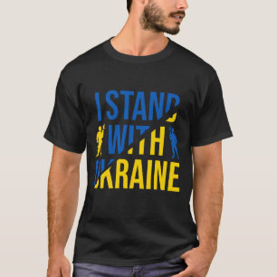 I Stand With Ukraine Soldier Typography T-Shirt
