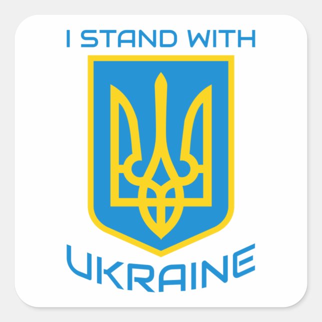 I Stand With Ukraine Square Sticker (Front)