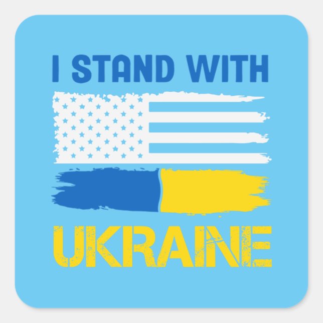 I Stand With Ukraine Square Sticker (Front)