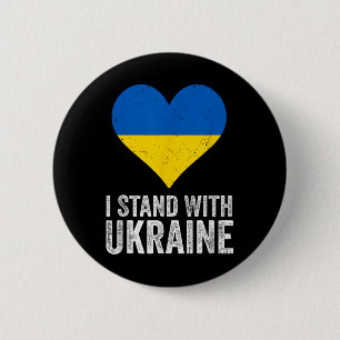 I Stand With Ukraine _ Stop Putin Stop War Support 6 Cm Round Badge