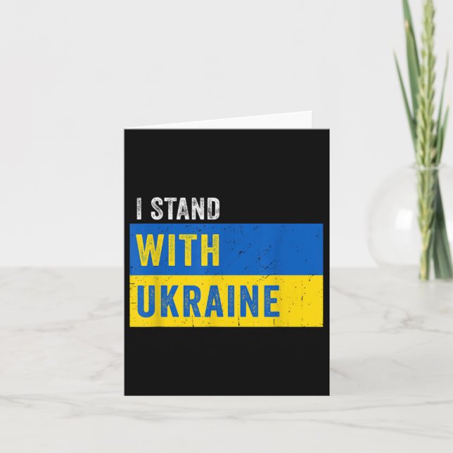 I Stand With Ukraine _ Stop Putin Stop War Support Card (Front)