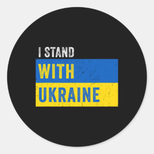 I Stand With Ukraine Stop Putin Stop War Support U Classic Round Sticker