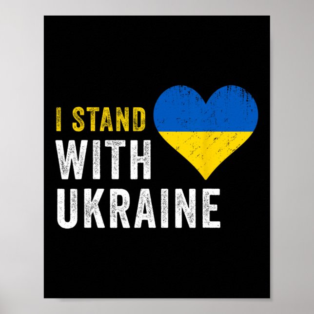 I Stand With Ukraine Stop Putin Stop War Support U Poster (Front)