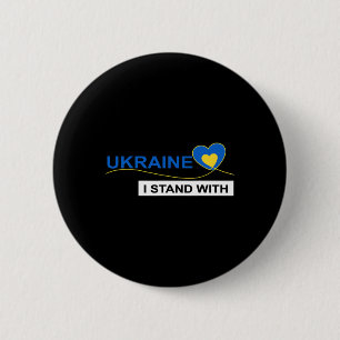 I Stand With Ukraine Stop War Protest Ukraine Flag 6 Cm Round Badge