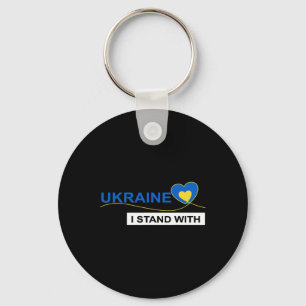 I Stand With Ukraine Stop War Protest Ukraine Flag Key Ring