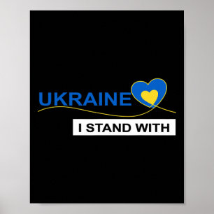 I Stand With Ukraine Stop War Protest Ukraine Flag Poster